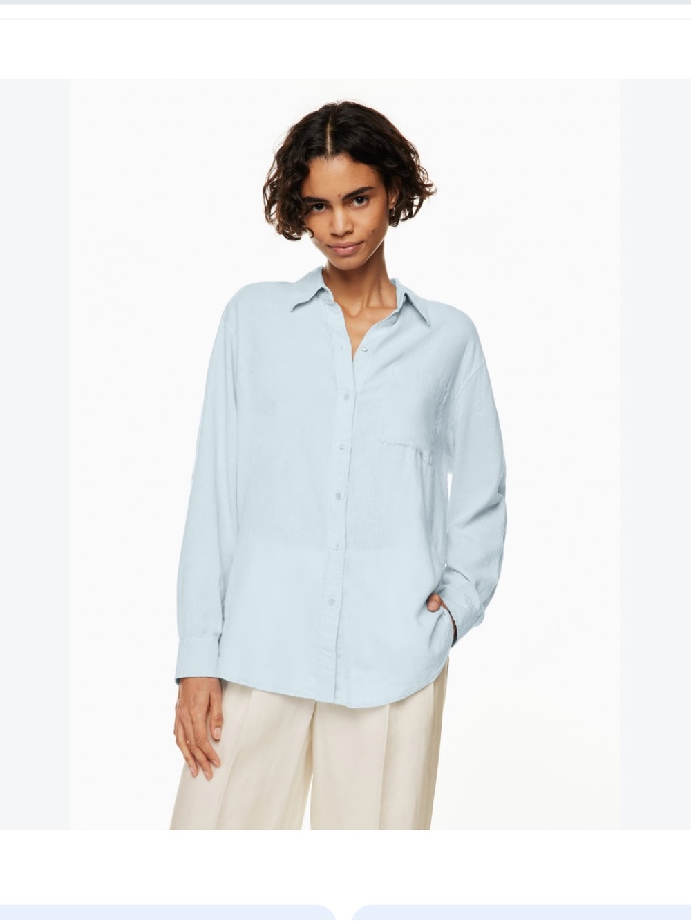 Babaton Elizabeth Linen Blend Button-Up Shirt Oversized 21" P2P Tagged 2XS